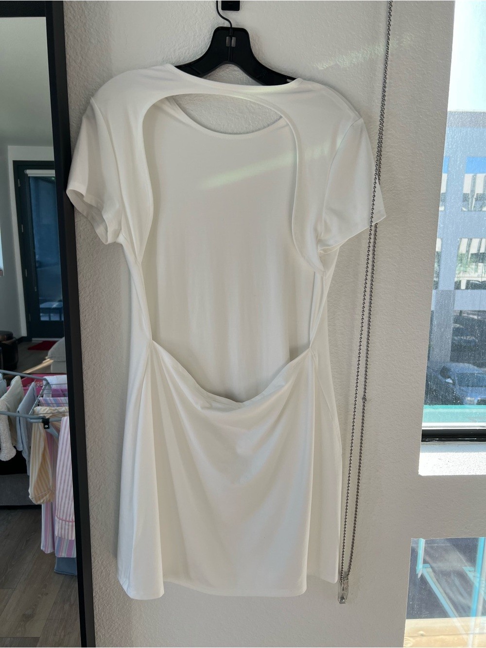 Reformation x Laura Harrier Christy Knit Open Back T Shirt Mini Dress | Size XL
