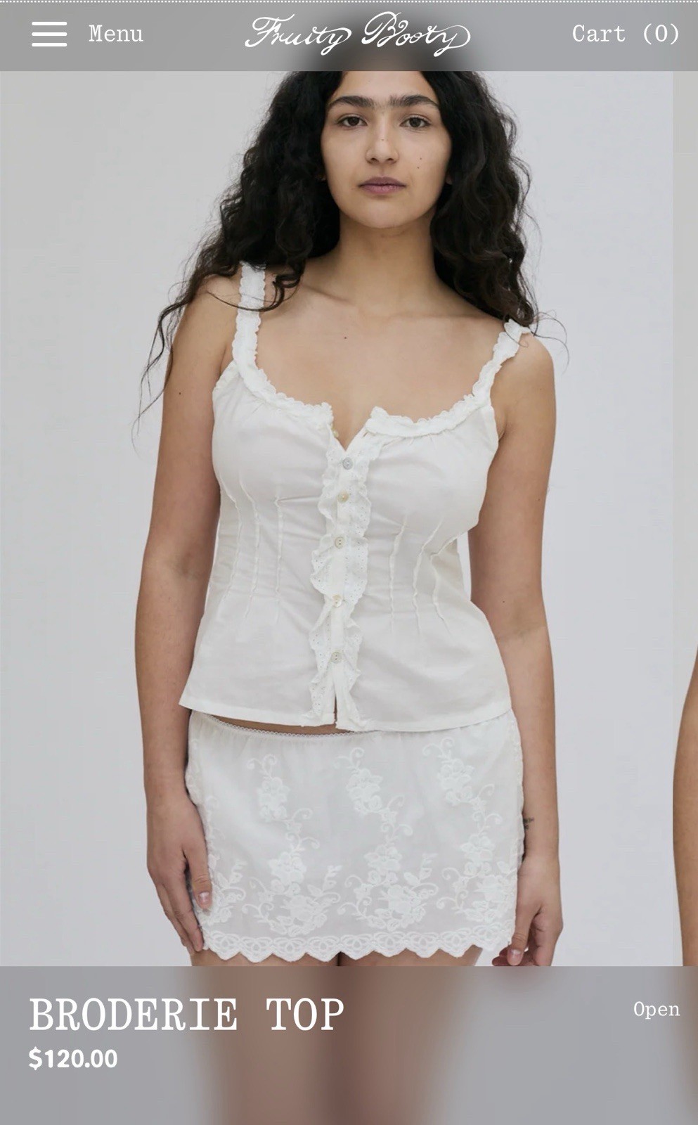 Fruity Booty Broderie Top – Medium – New Without Tags