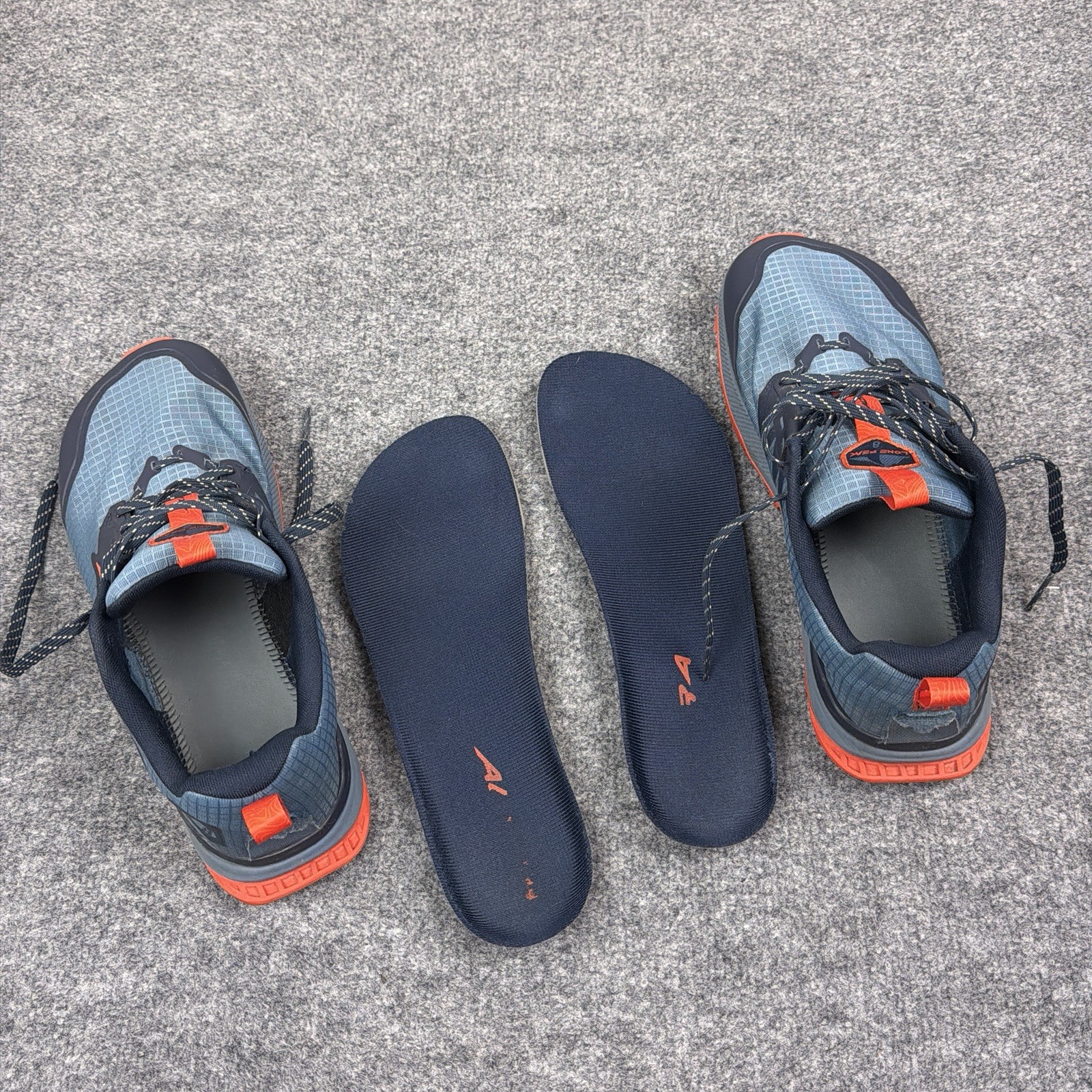Altra Lone Peak Trail Running Shoes Mens 11.5 Blue Orange Zero Drop Hiking