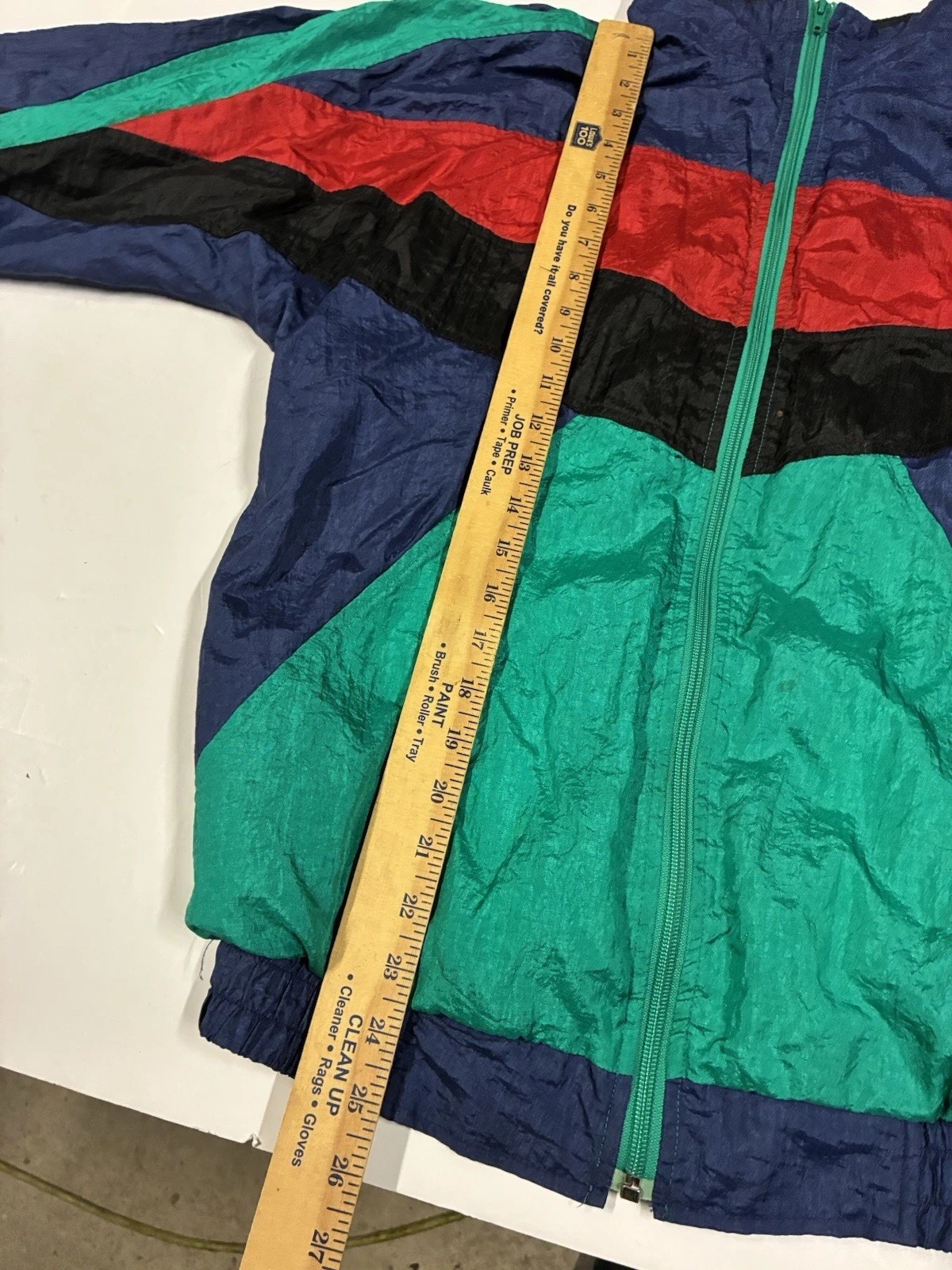 Vintage 90s Blazer Windbreaker Jacket Women’s (Size M) Teal Green/Navy Blue /Red