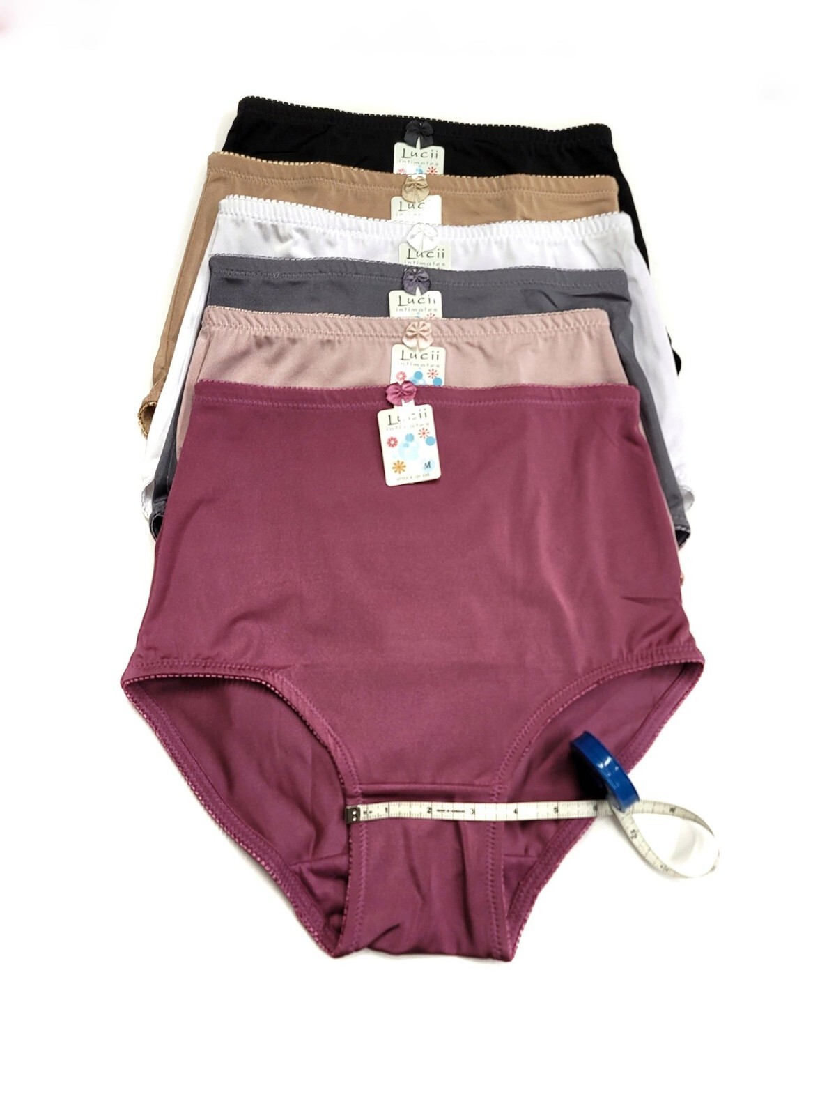 Lucii High Waist Light Tummy Control Full Coverage Satin Brief Girdle Panties