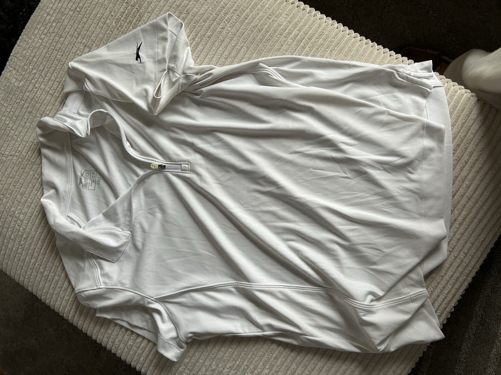 Slazenger Women’s XL Golf Polo Shirt White Solid Short Sleeve Collared Logo