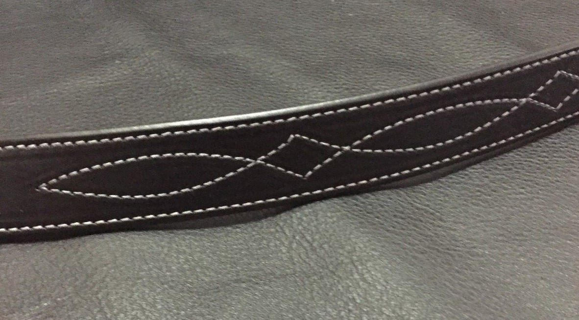 1-1/2″Diamond Stitched Genuine Real Leather Dress Gun Belt Strap Buckle_Amish
