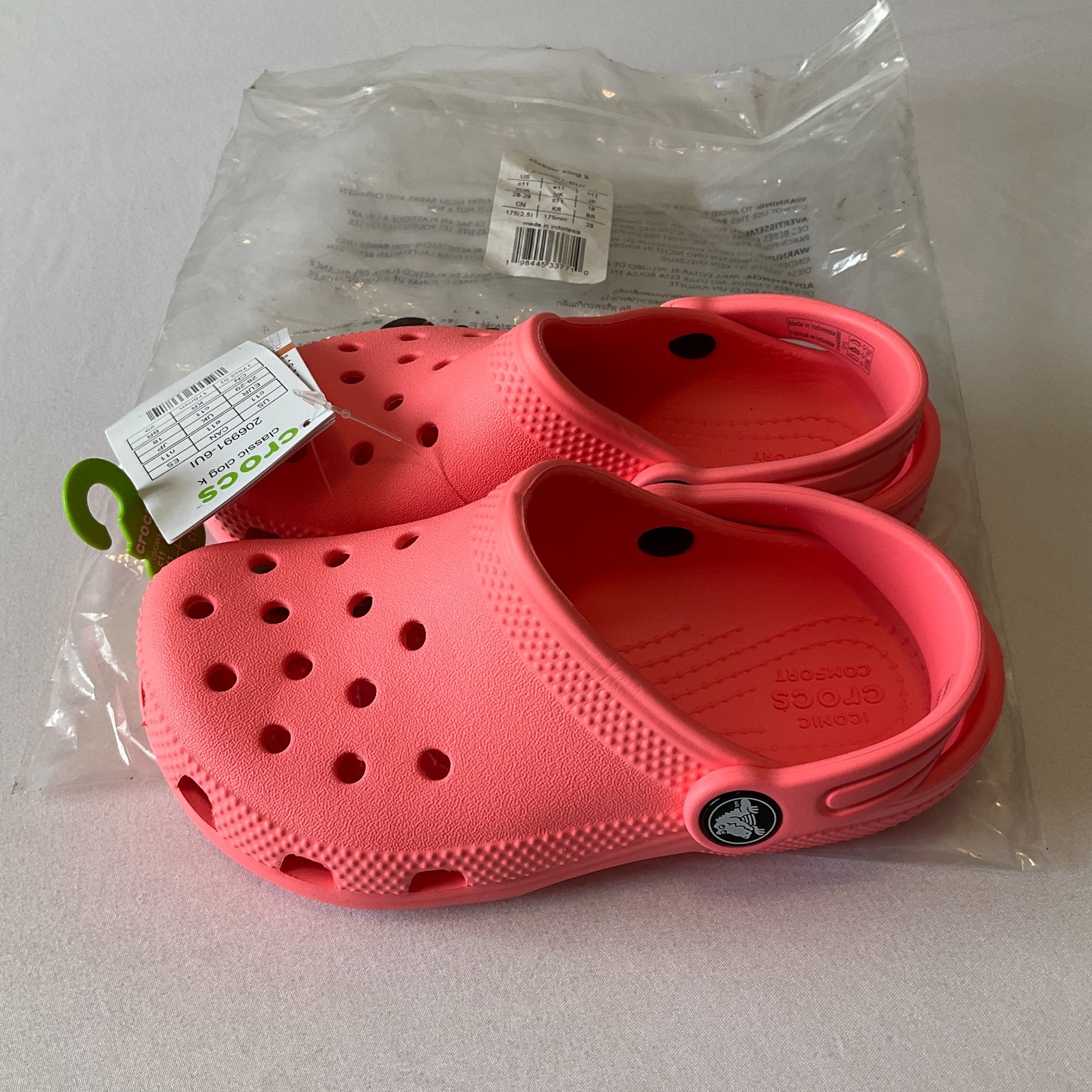 Crocs Classic Clogs Kids Size C11 Pink