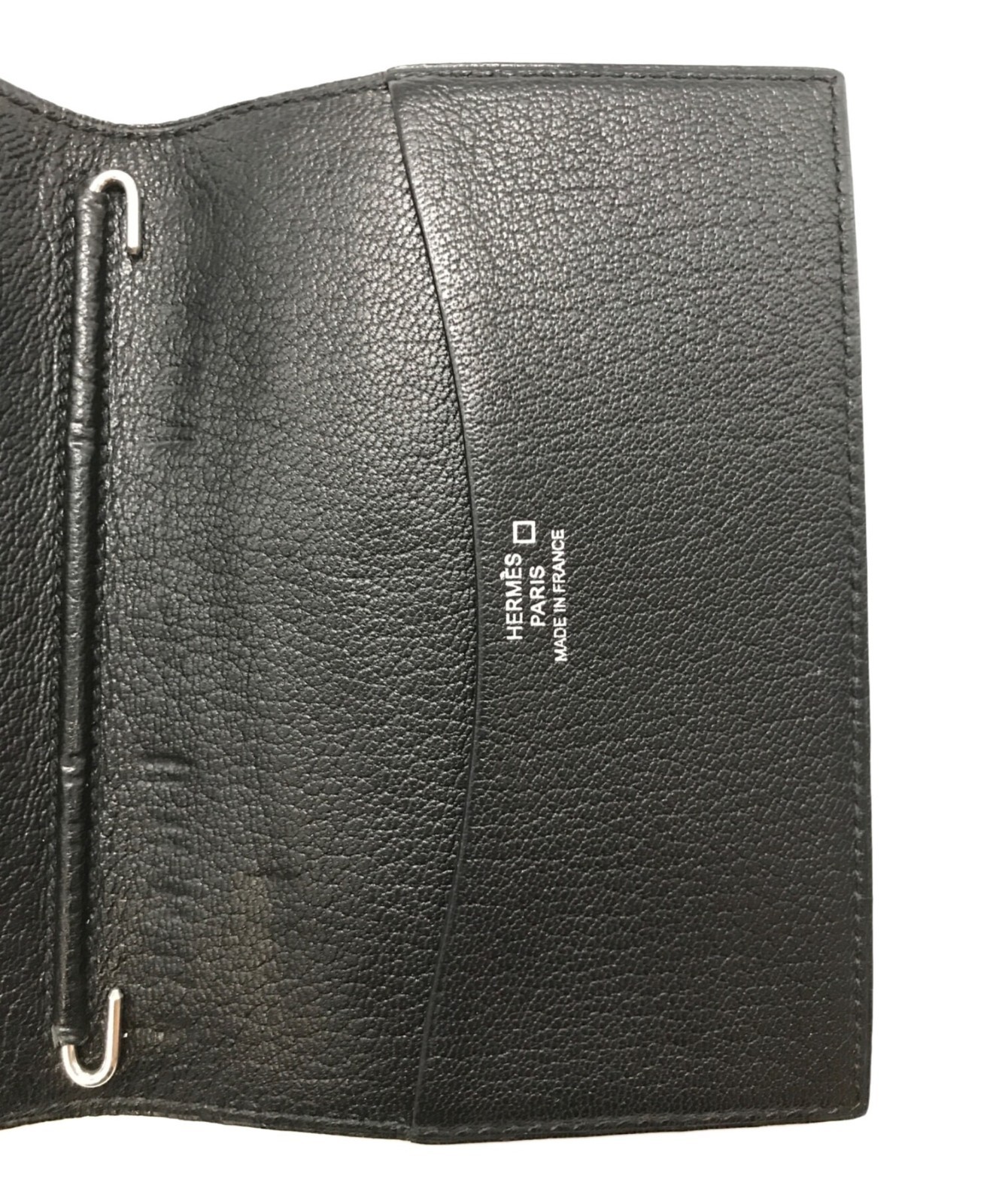 HERMES Agenda PM Notebook Cover Black Leather K Stamp 2007 Used