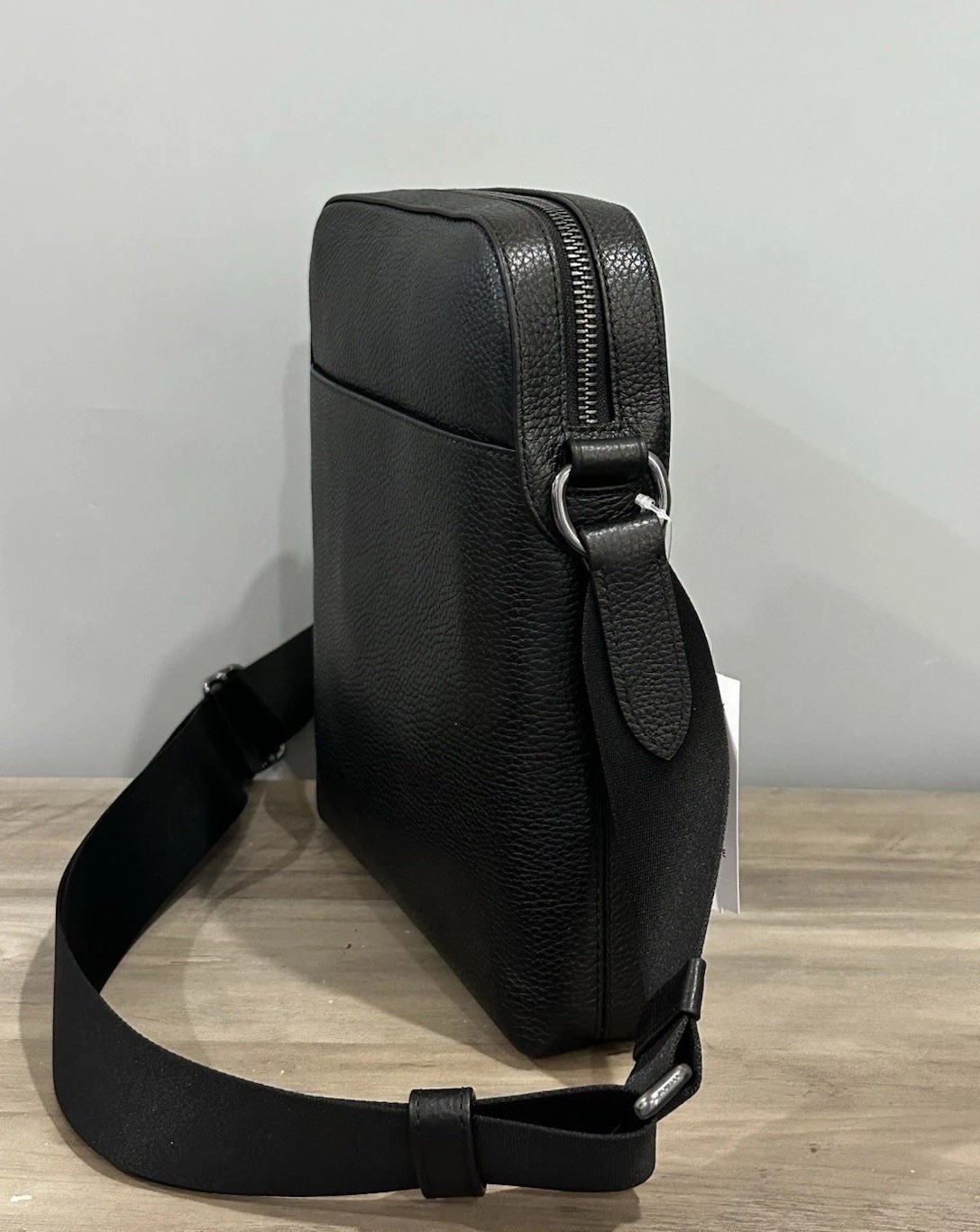 COACH Houston Flight Bag In Refined Pebble Leather Crossbody 4011 Gunmetal/Black