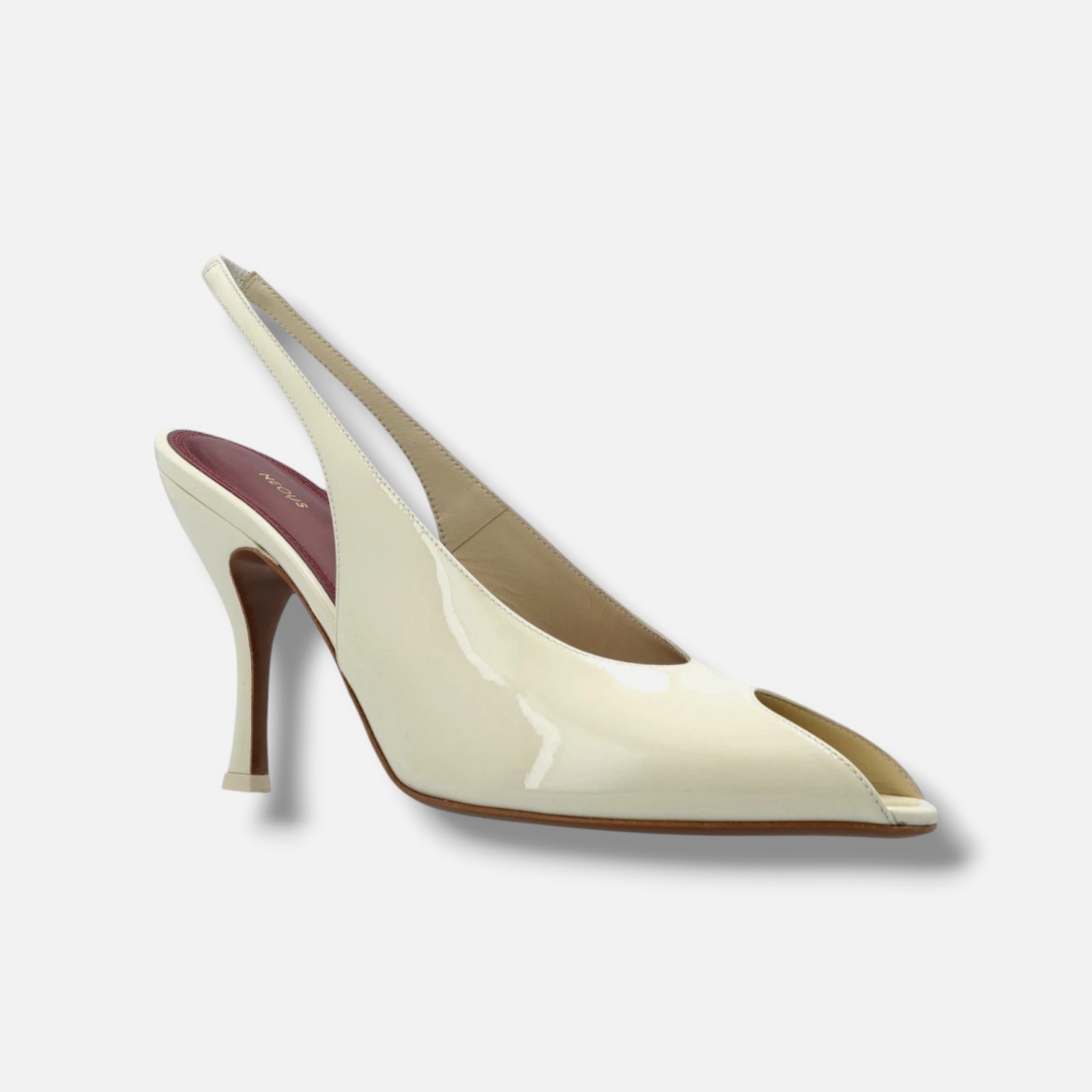 Neous Women’s Ivory Hamal 85MM Patent Slingback Pumps Shoes Size EU:37 US:7