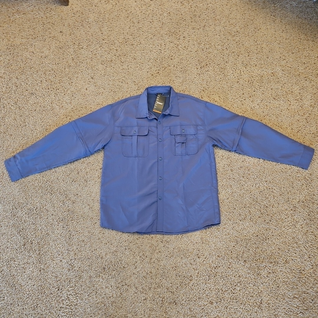 TACVASEN Tactical Shirt Mens L Outdoor Sports Removable Sleeves Vented