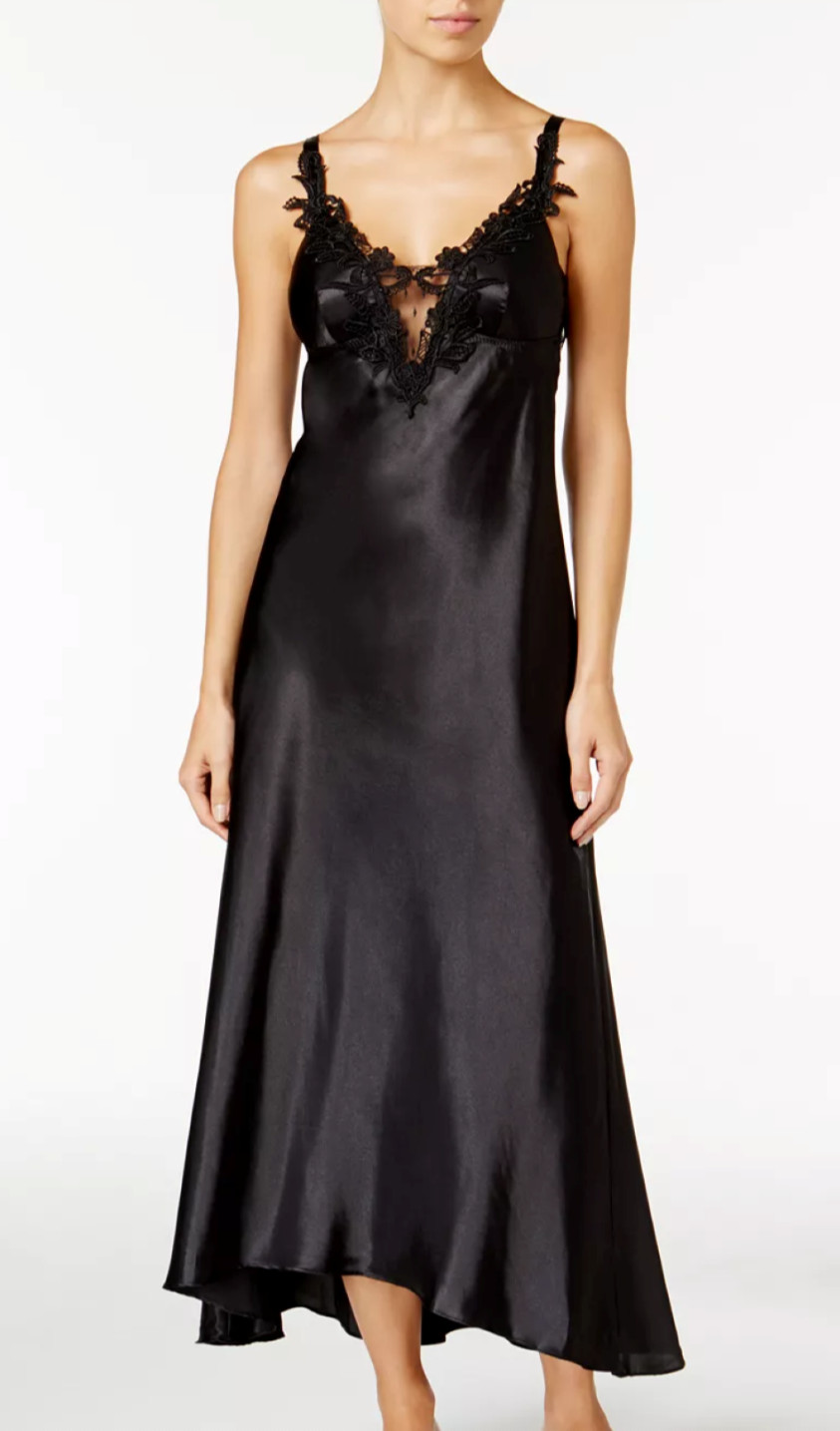 *SALE* Nwt $66 Flora By Flora Nikrooz Blck Long LACE Chemise Ballet Nightgown XL