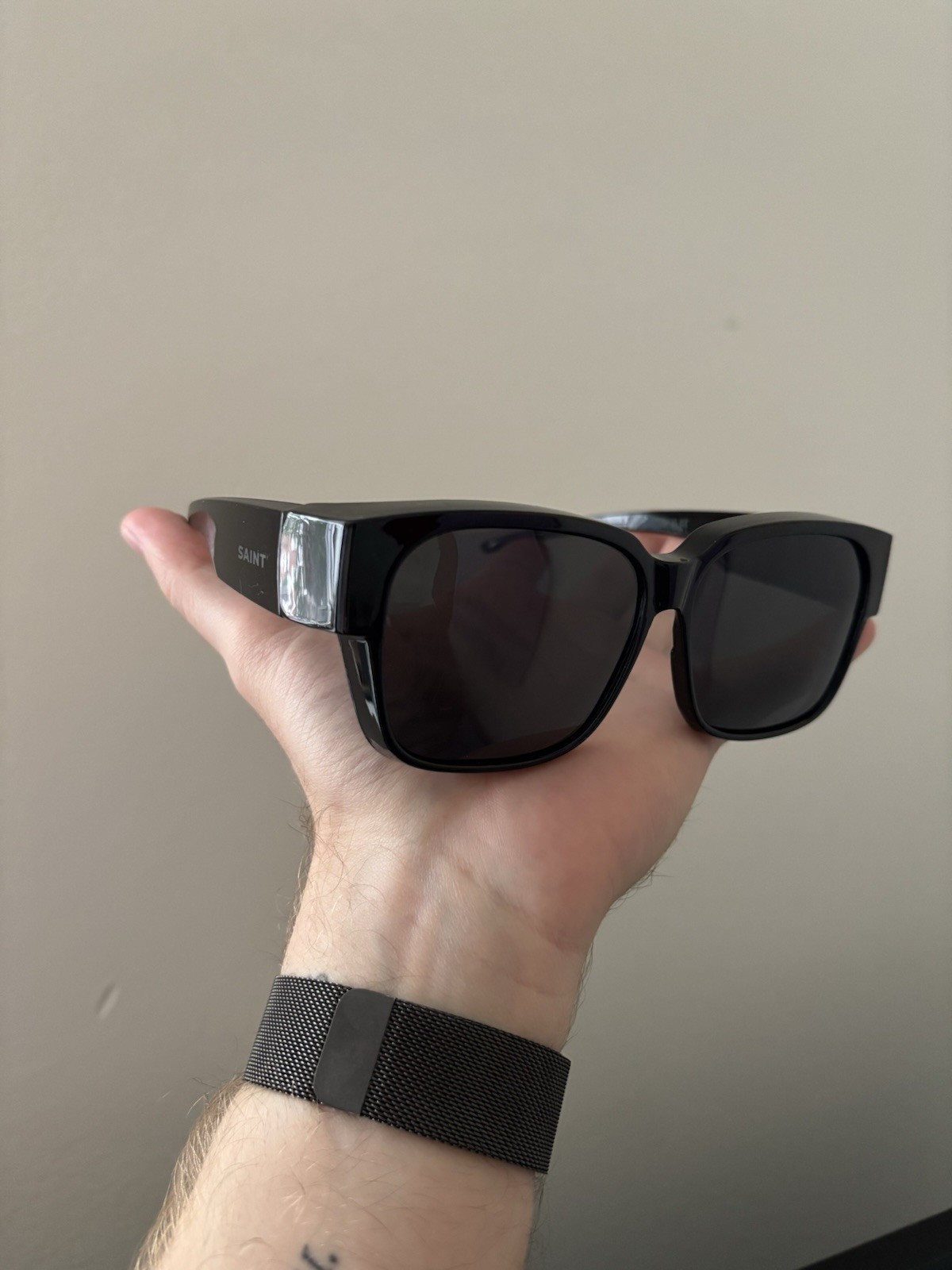 Lot of 2 SAINT Polarized Fit Over Sunglasses – Black & Blue Mirror Lenses
