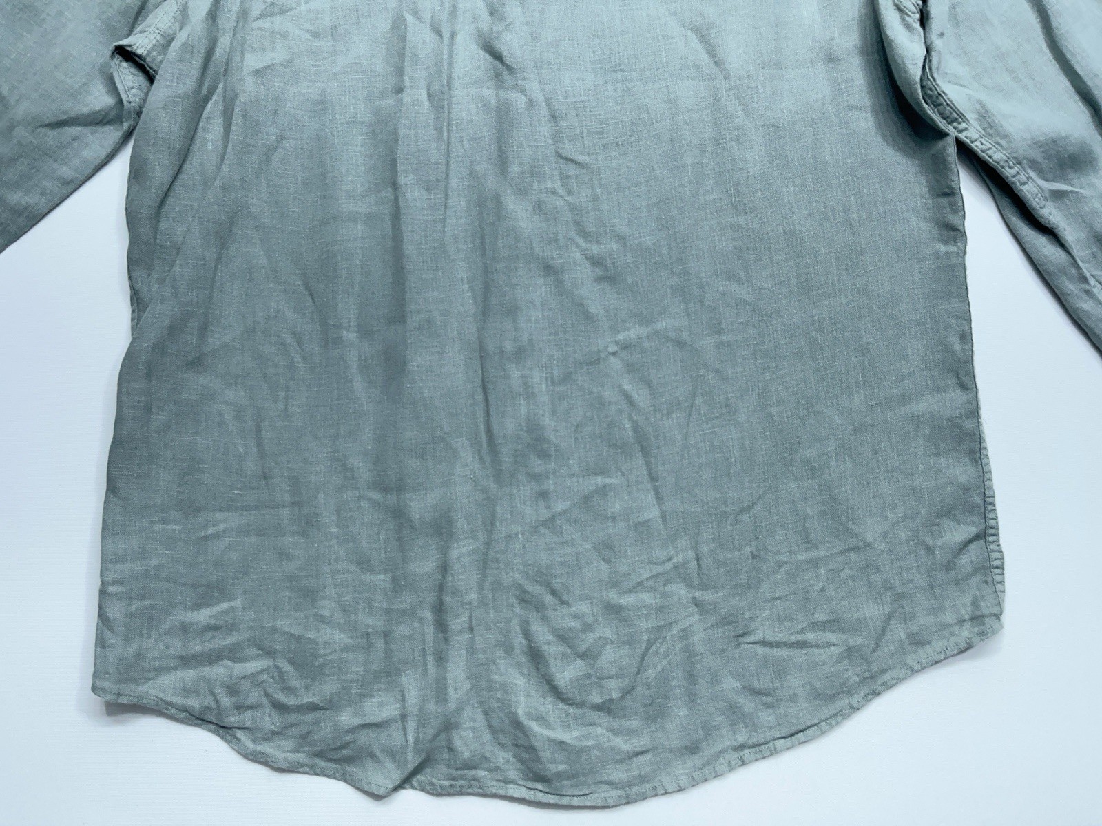 FAHERTY Baird McNutt Shirt Mens Medium Sage Green Linen Long Sleeve Button. READ
