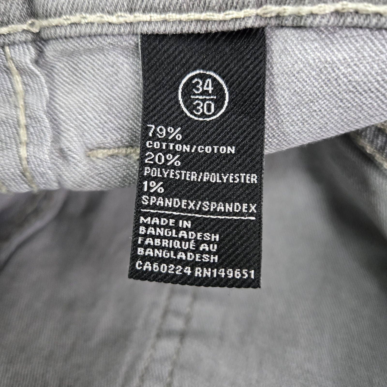 Buffalo David Bitton Men Jeans 34X30 Gray Denim Evan-X Slim Straight 26″