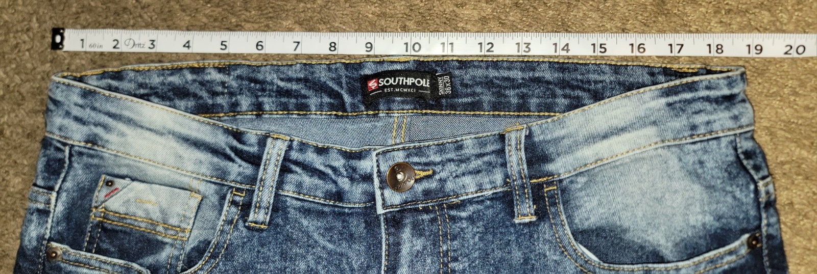 Y2k Southpole Sz 36 Mens Blue Distressed 90s Grunge Hip Hop Denim Jeans