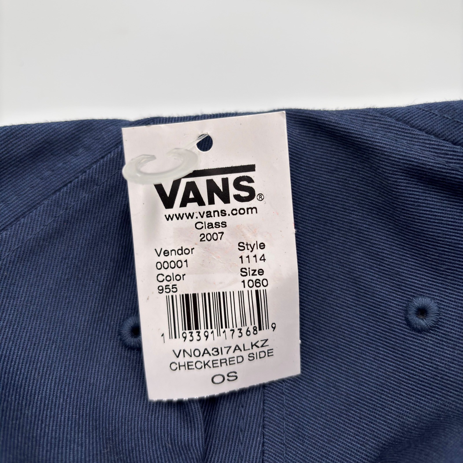Vans Off The Wall Navy Blue Checkered Side Snapback Hat VN0A3I7ALKZ OS NEW