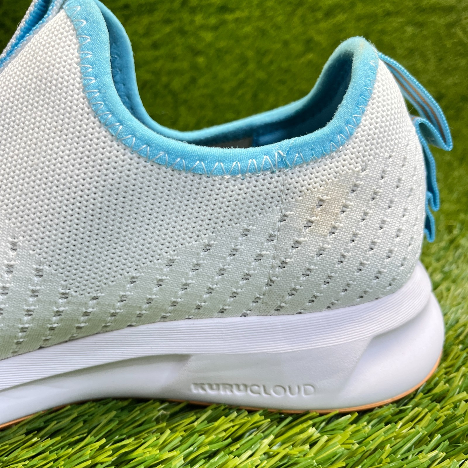 Kuru Atom Slip On Womens Size 9.5 White Blue Gum Athletic Walking Shoes Sneakers