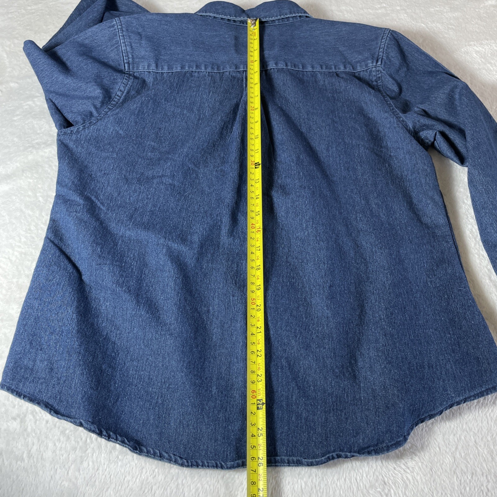 Mountain Horse Women’s Button Up Soft Denim Shirt Long Sleeve Equestrian Size LG