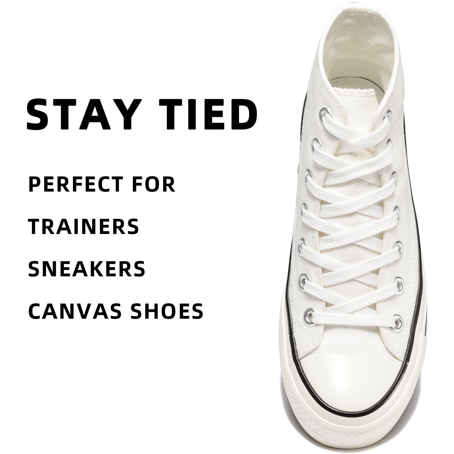 2pair Double Layers Flat Shoelaces White for Sneakers Boots 24 36 45 60 63 Inch