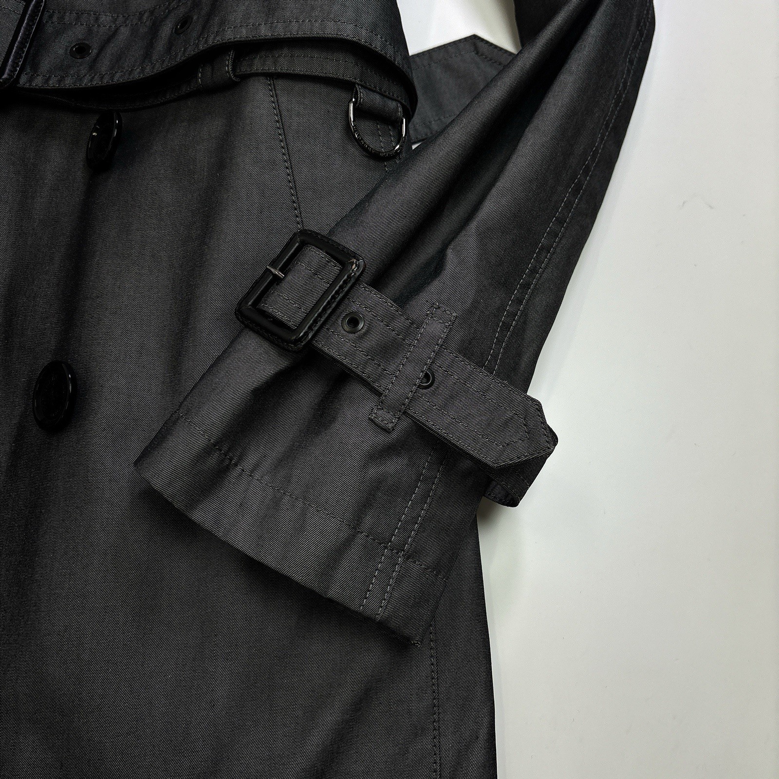 Men Coat, Burberry Black Label Cotton Trench Coat quilting Liner Grey M 44 46