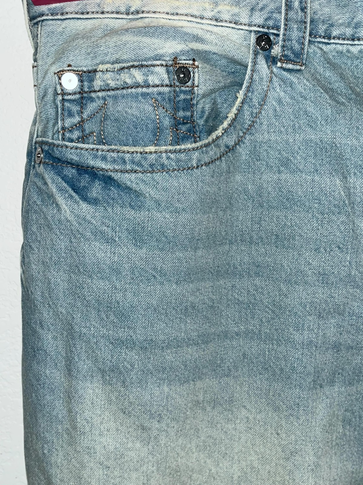 True Religion Baggy Wide Leg Jeans Light Wash Denim Men’s Size 44 NWOT Y2K