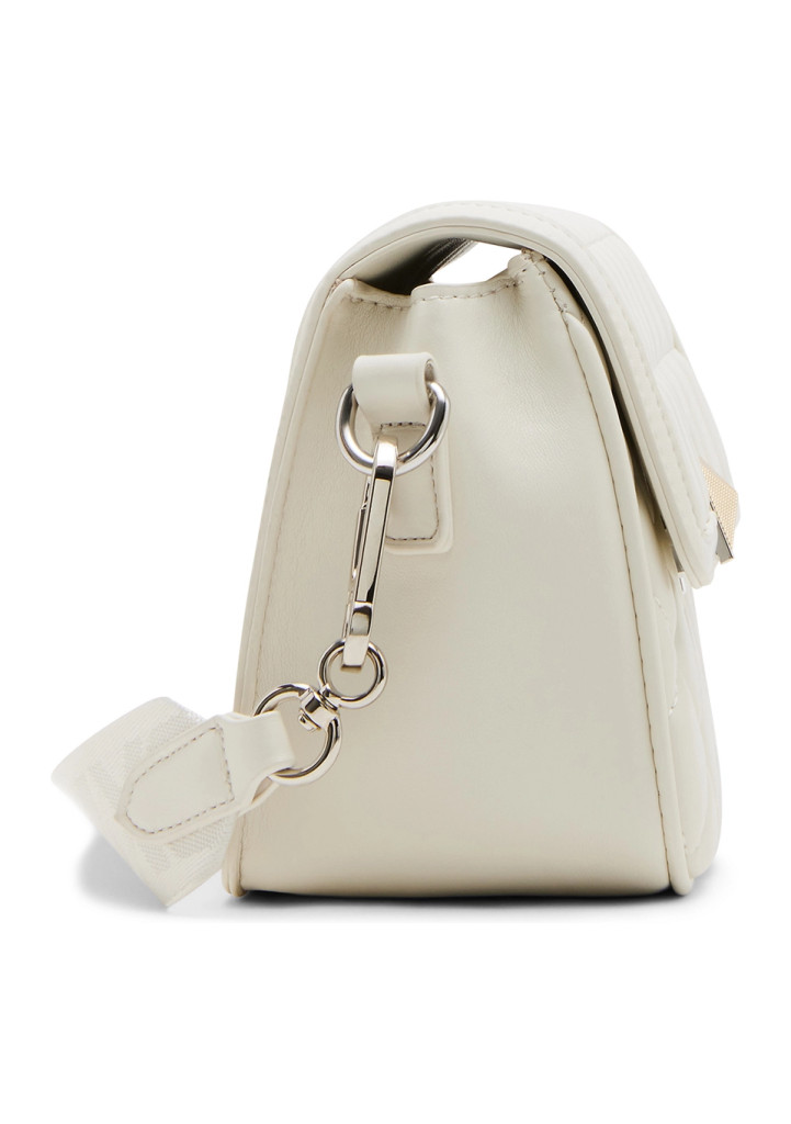 Steve Madden BCarla Crossbody Bag Quilted Chalk White Silver