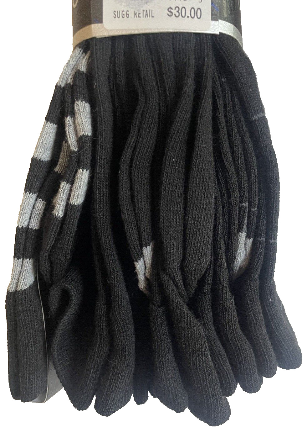 6 Pairs PERRY ELLIS BLACK Men’s PORTFOLIO CREW Socks Shoe Size 7-12 $30 MSRP