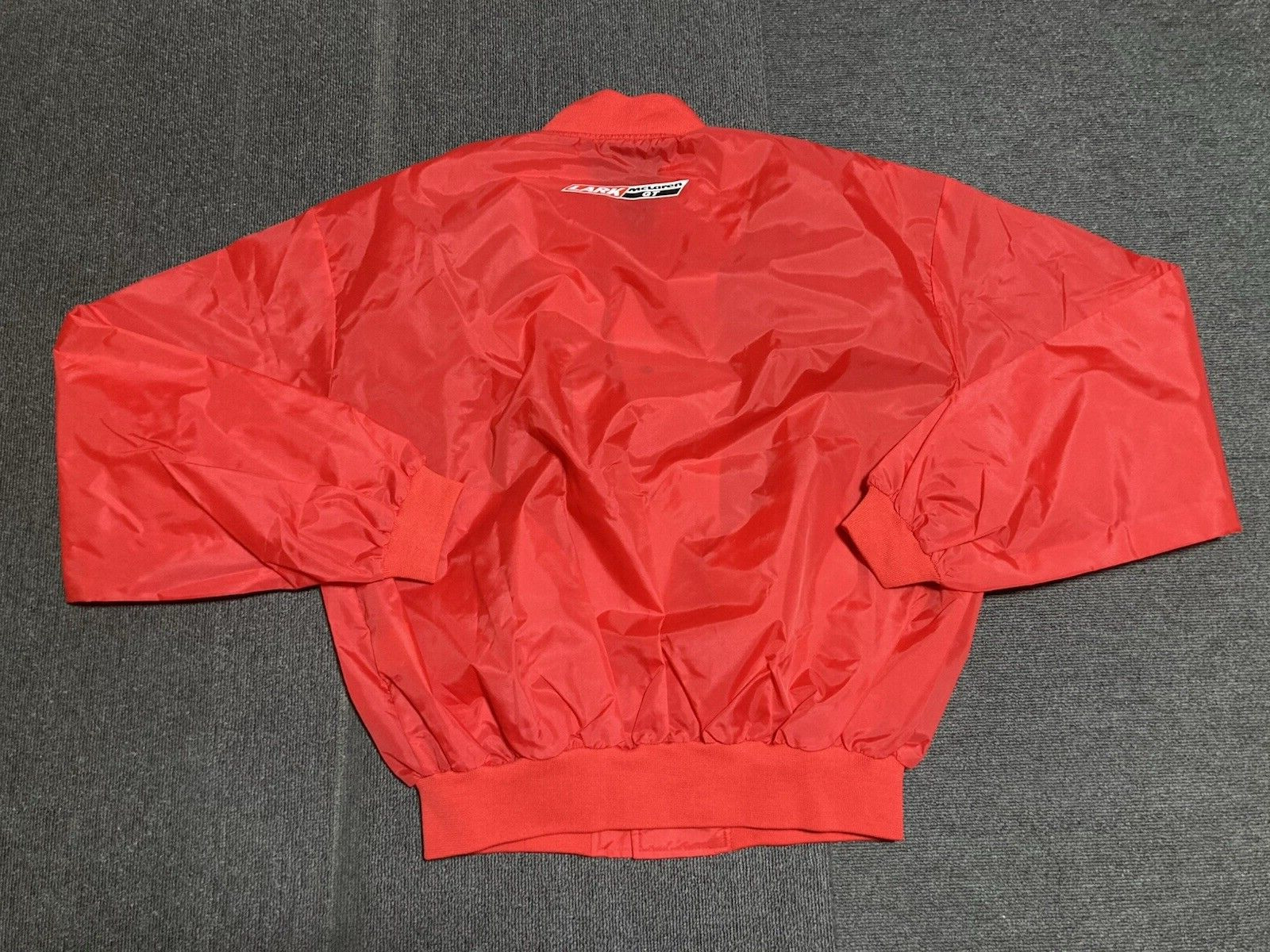 McLaren GT Lark Novelty Nylon Jacket One Size Red Made In China Vintage 90’s