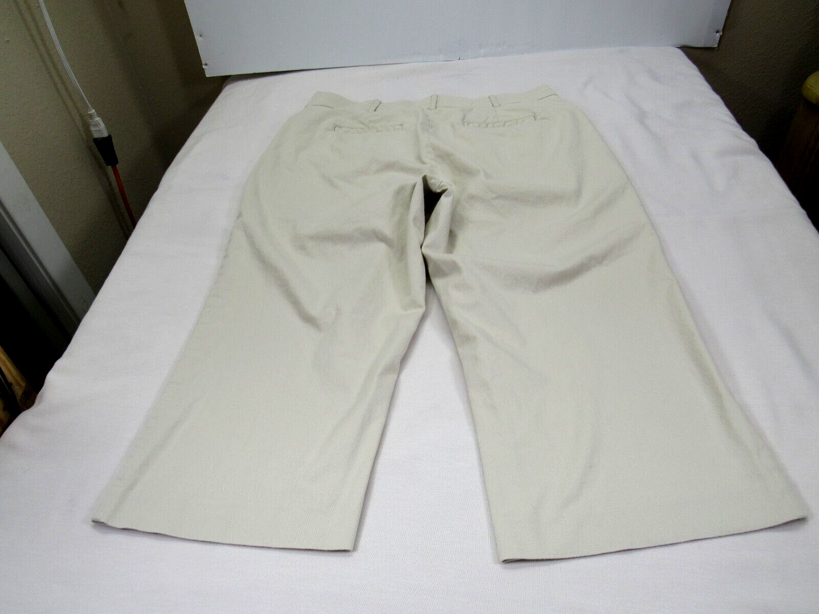 Kim Rogers Womens Pants 14 [ 34W 20L ] Beige Crop Straight 4 Pockets Stretch