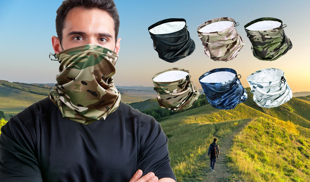 Balaclava Camo Scarf Neck Gaiter Face Mask for Men Women Outdoor UV Protection