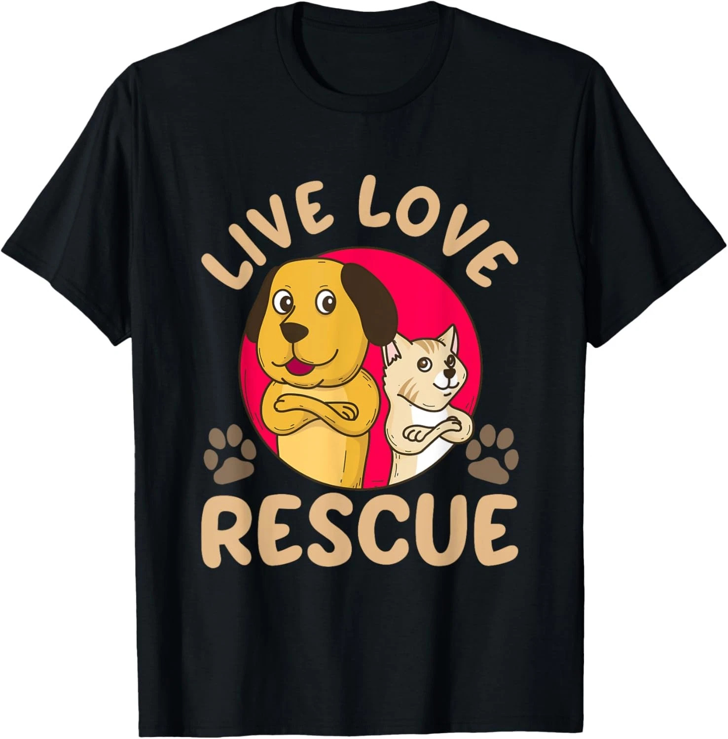 Live Love Rescue Adopt A Dog Animal Rescue T-Shirt – Dog Lover Gift Tee