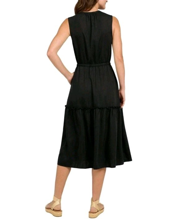 LANDS’ END LYOCELL TIERED LADIES MIDI DRESS.