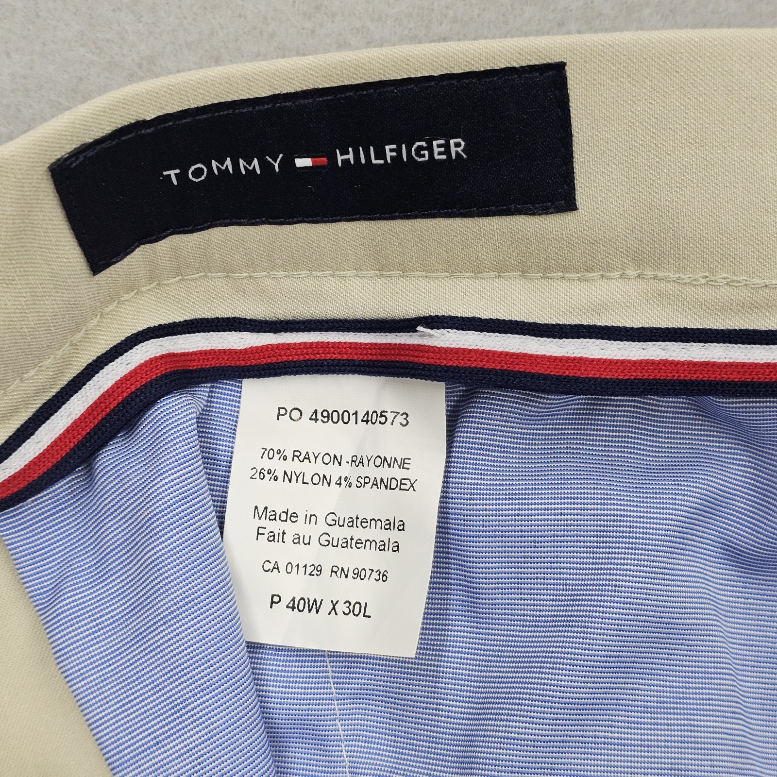 Tommy Hilfiger Mens 40×30 Modern Fit Butter Beiege Stretchy Dress Pants THFLEX