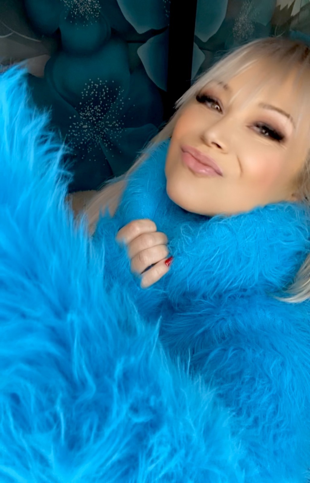 Fuzzy Fluffy Furry Aqua Blue SweaterKitten 200cm Turtleneck Sweater