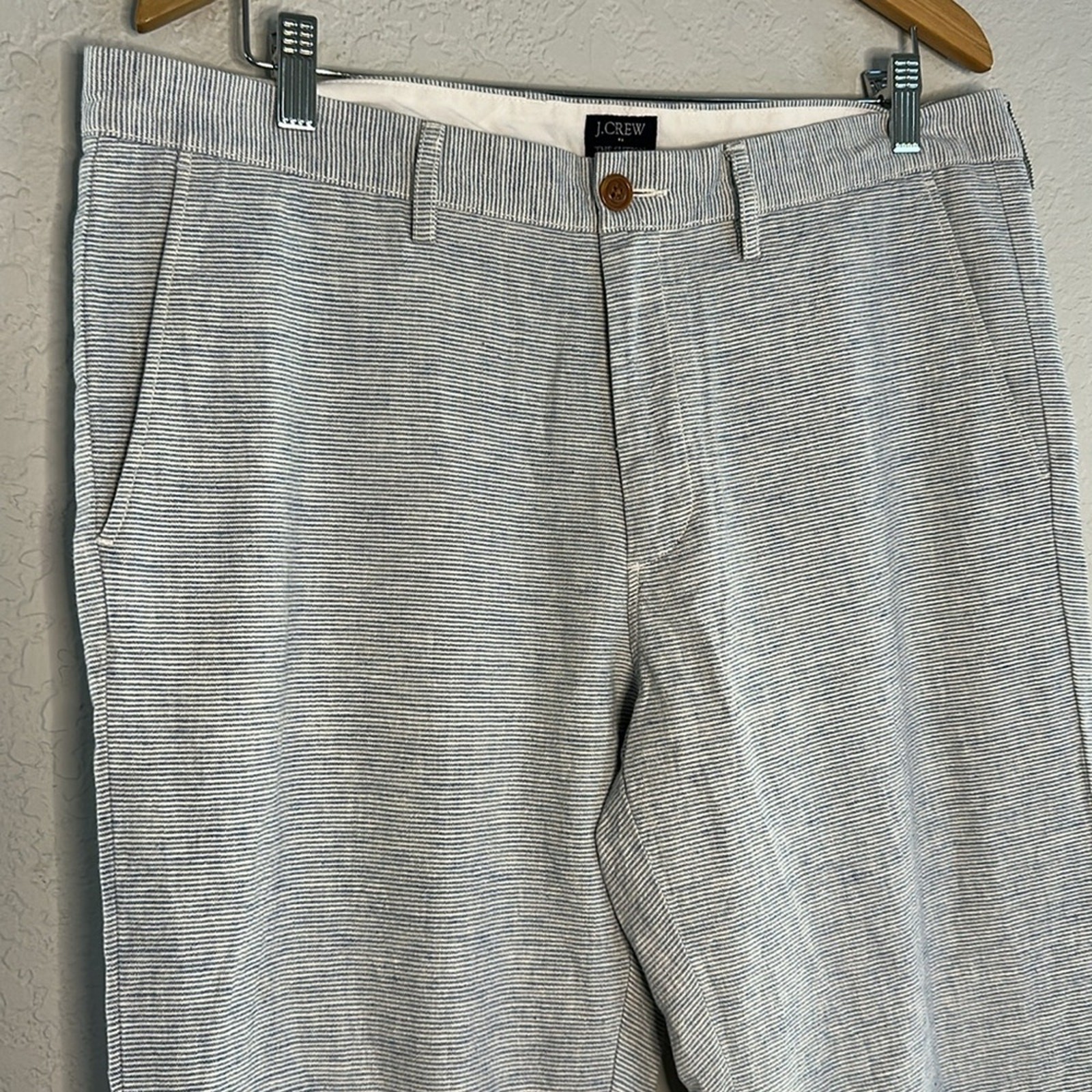 J. Crew The Sutton Chino Pinstripe Cotton Pants Summer 36×32 Preppy Vacation