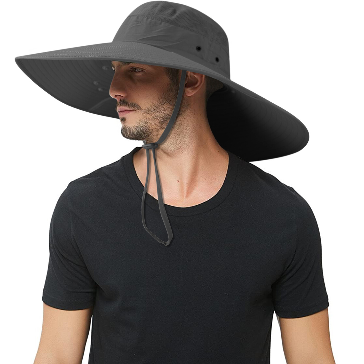 Wide Brim Sun Hats Bucket Mesh Cap UPF50+ UV Protection Outdoor Hiking Fishing