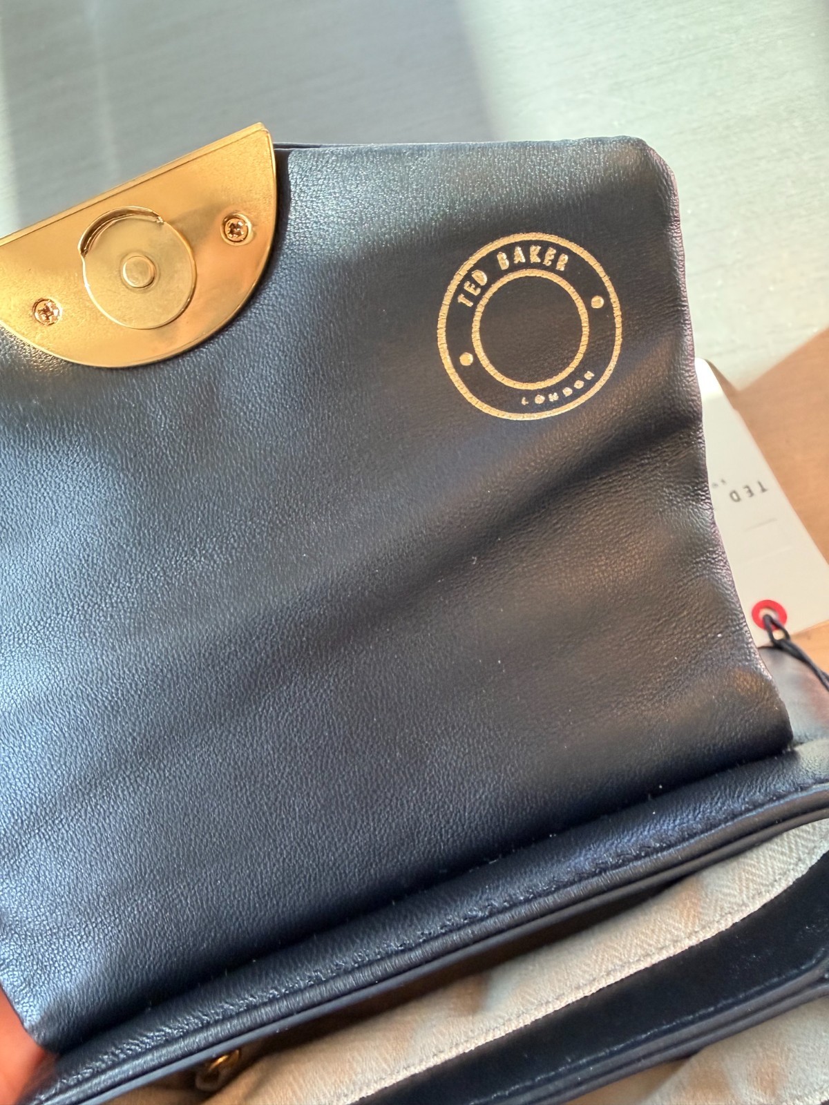 Ted Baker London Poppy Moon Black Leather Top Handle Bag NWT