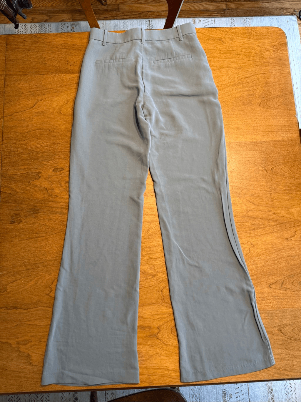 Zara Women’s High Rise Flat Front Bootcut Flare Trouser Pants Slate Gray Small