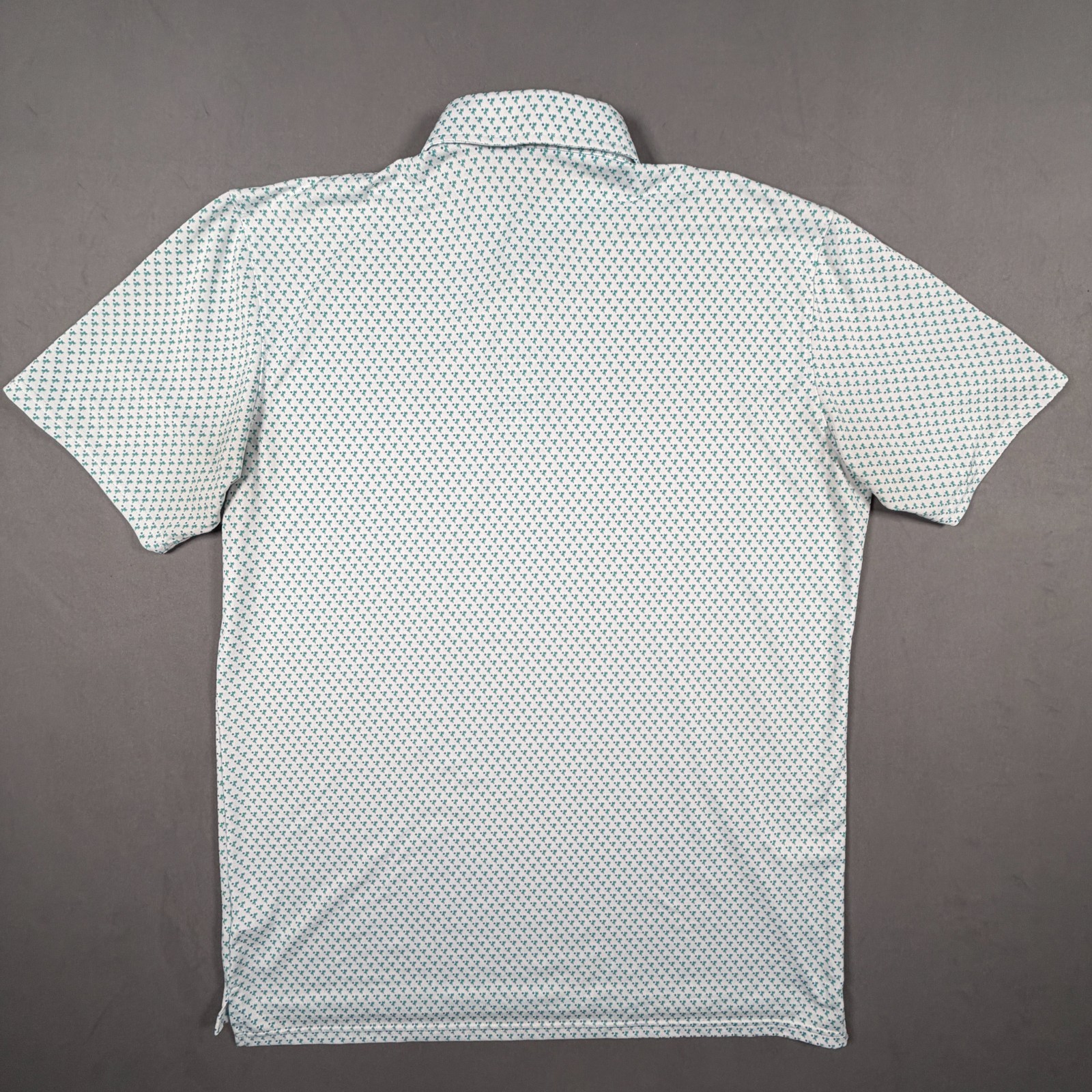 Holderness & Bourne Polo Shirt Mens L The Weaver White Green Blue Golf Stretch