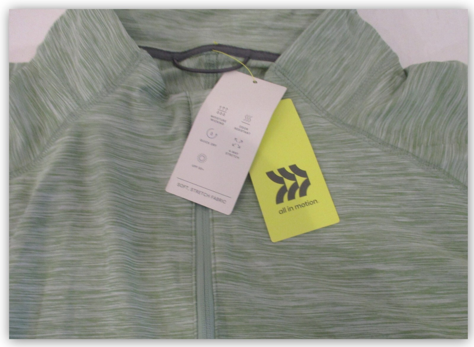 All in Motion men’s XXL athletic Pullover Green Soft Stretch 1/4 zip thumb hooks