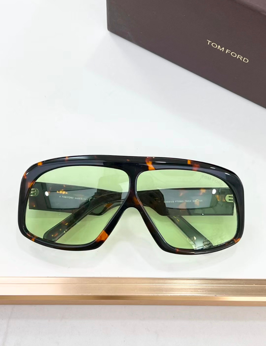 Tom Ford Cassius Sunglasses FT0965 Havana/Light Green 78-4-125mm With Case New