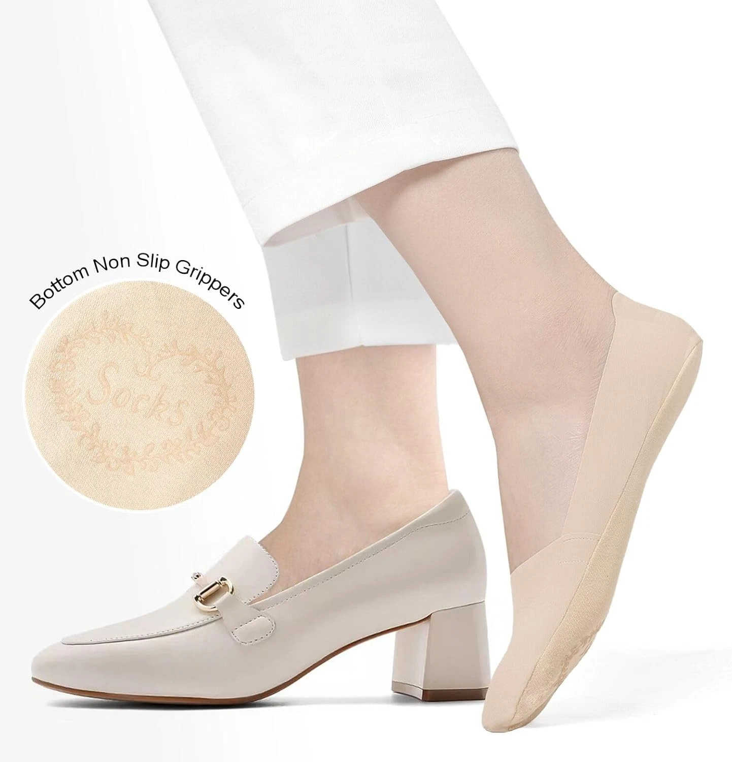 8x No Show Socks Nylon Non Slip Low Cut Invisible Liner Footies Thin Silk Socks