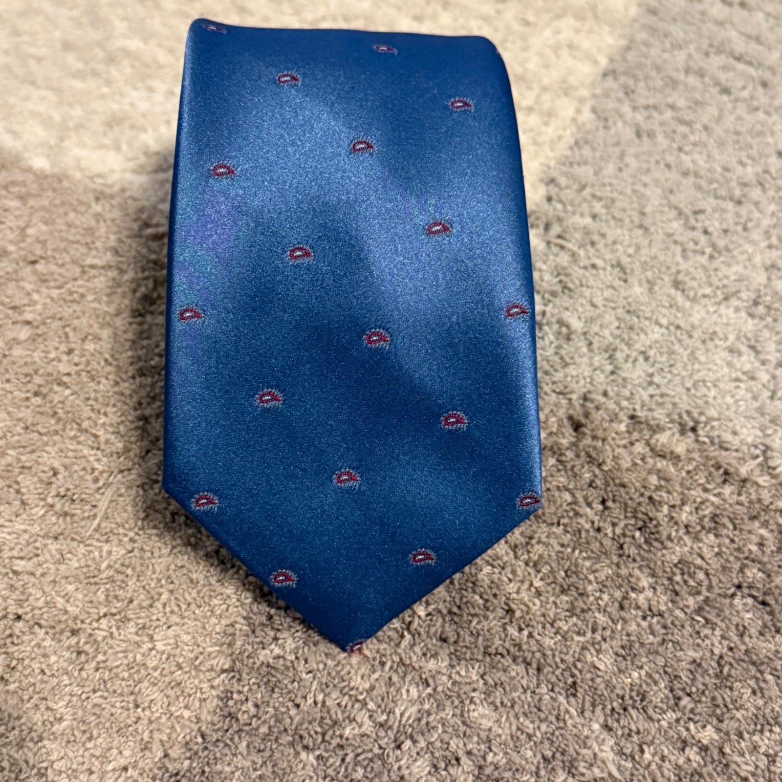 Sears Men Store Blue Paisley Silk Blend Necktie Vintage Formal Business 3.25X56