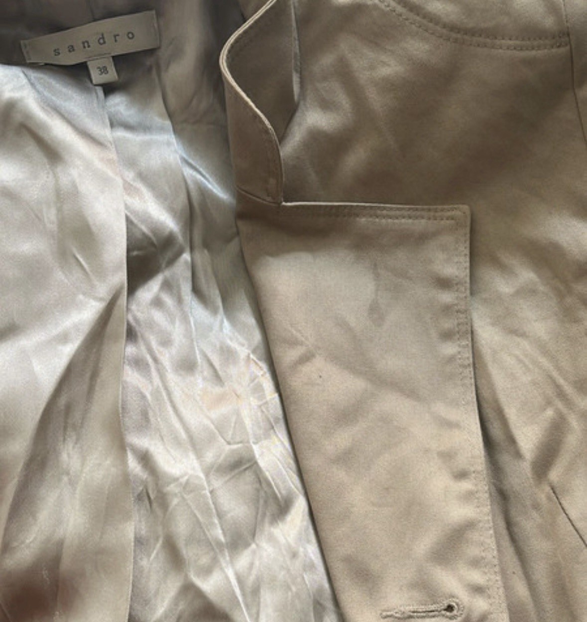Sandro camel-coloured double-breasted jacket Size 38
