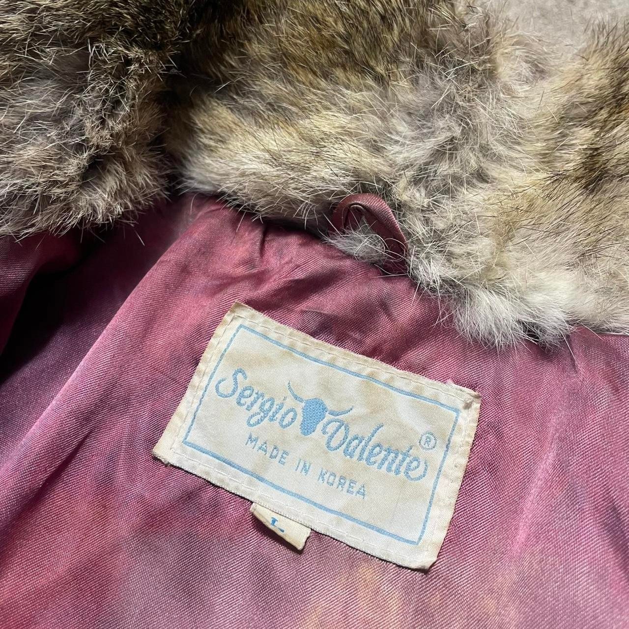 VTG 80s Sergio Valente Genuine Rabbit Fur Grey Leather Bomber Jacket • Sz L