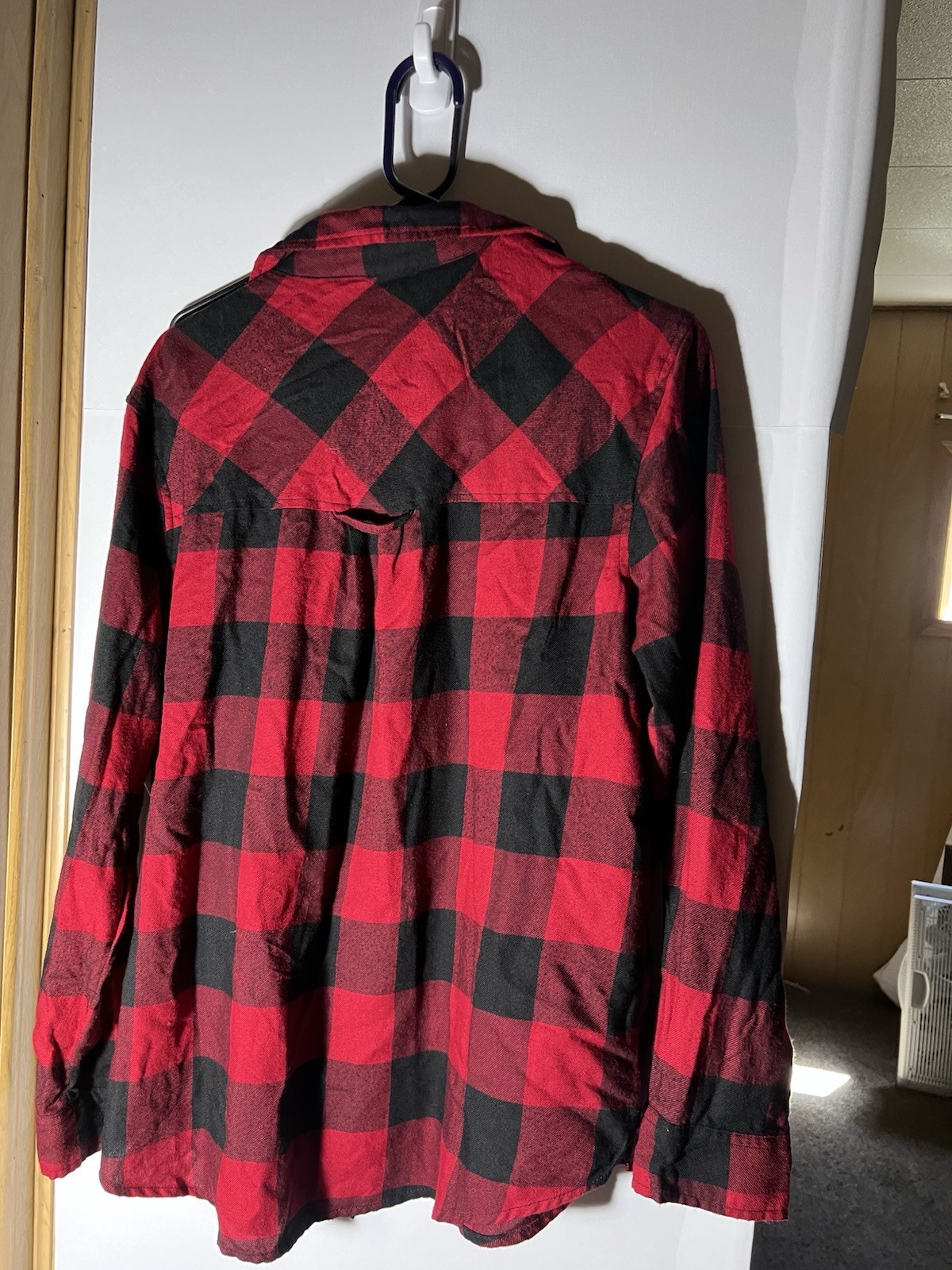 Arizona Jean Co Men’s Flannel Plaid Long Sleeve Button-Up Shirt Red/Black L