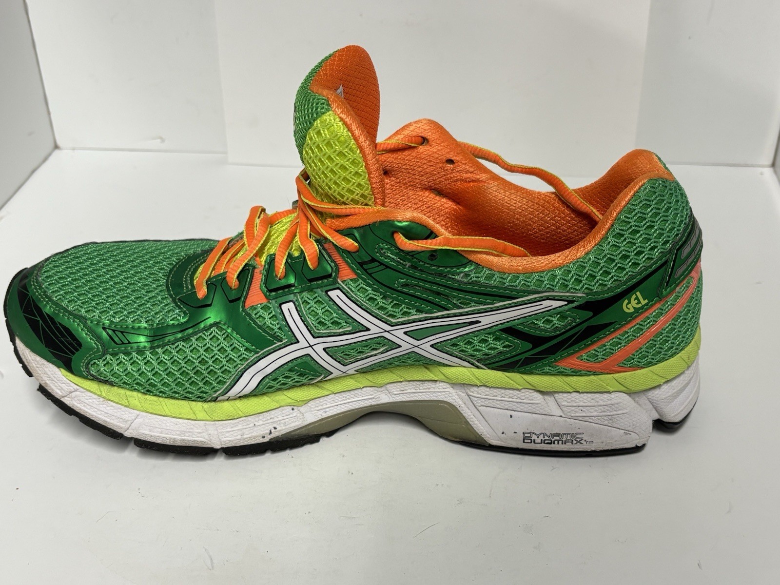 ASICS GEL Mens GT-2000 2 Classic Green White Orange Clownfish Running Shoe-11.5