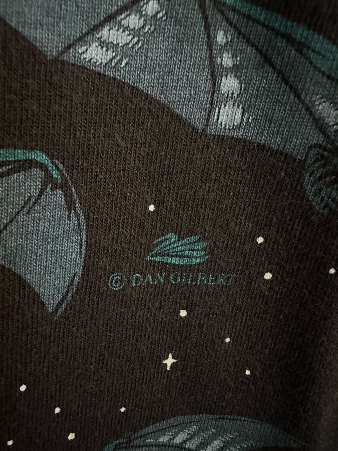 Vintage 90s Bat Moon Night Sky Double Side Single Stitch Fruit of the Loom XL
