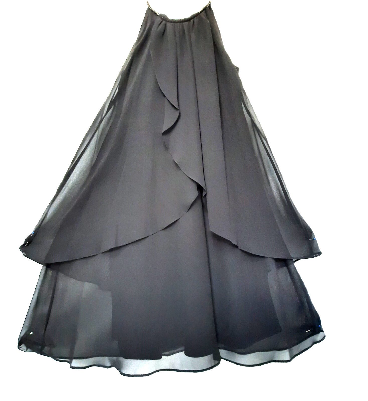 SLNY fashion dress knee length women cocktail plus Size 14W Black chain closure
