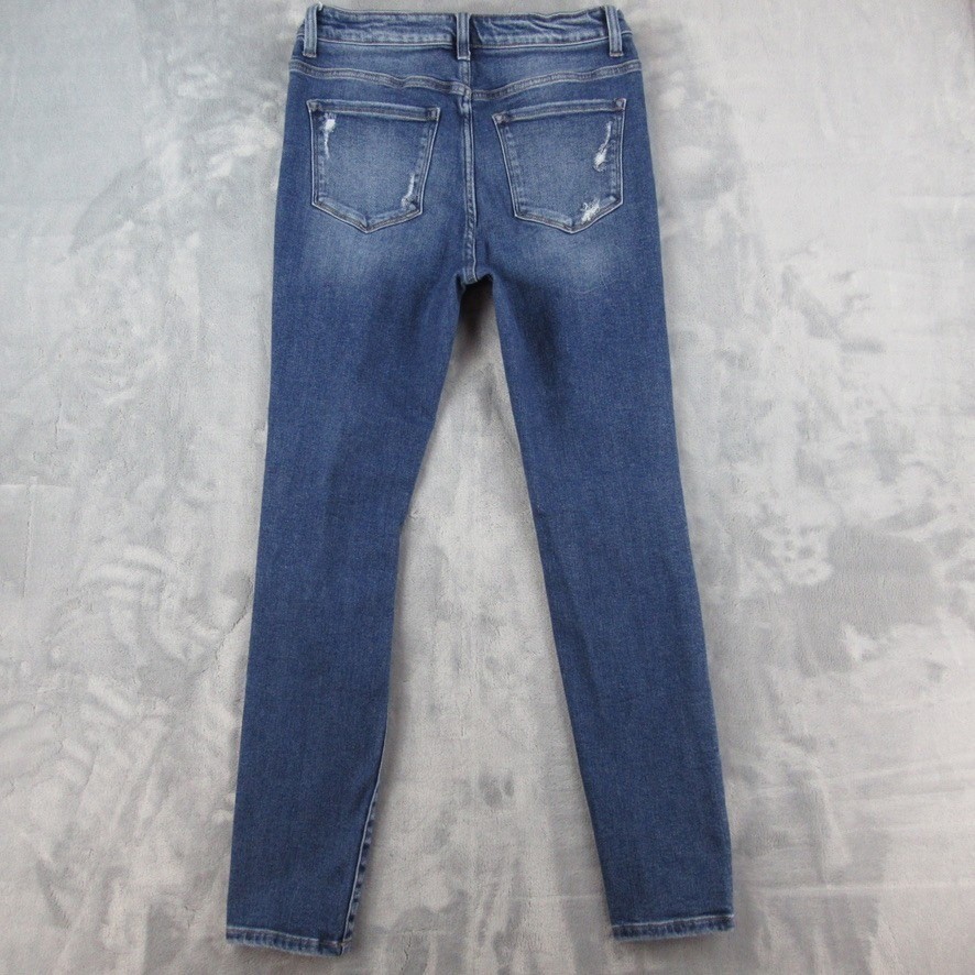 Bridge by GLY High Rise Skinny Jeans Blue Distressed Denim BG5487R Womens 30