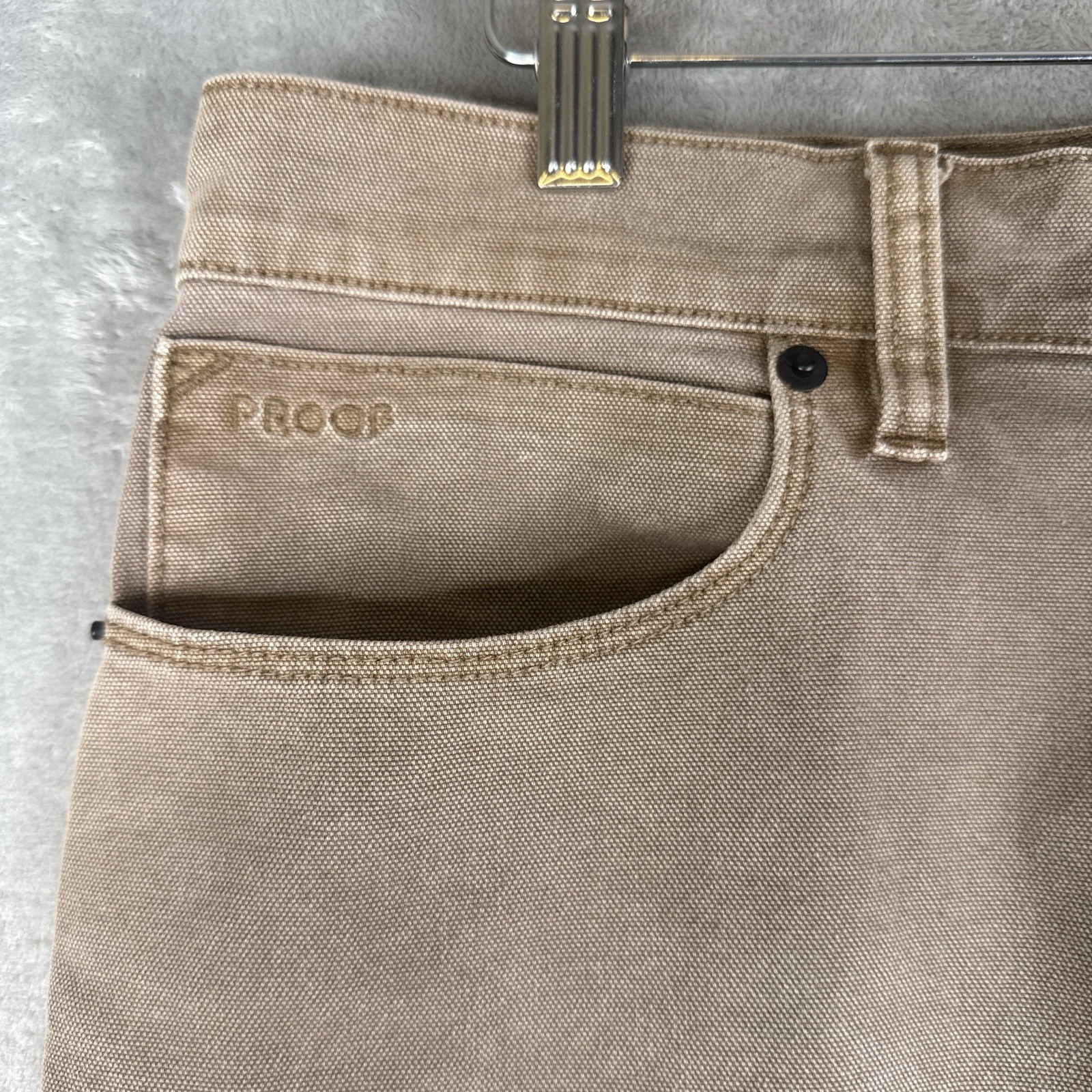 Proof Huckberry Rover Pants Mens 35×31 Slim Fit Brown Stretch Canvas Chino Work*