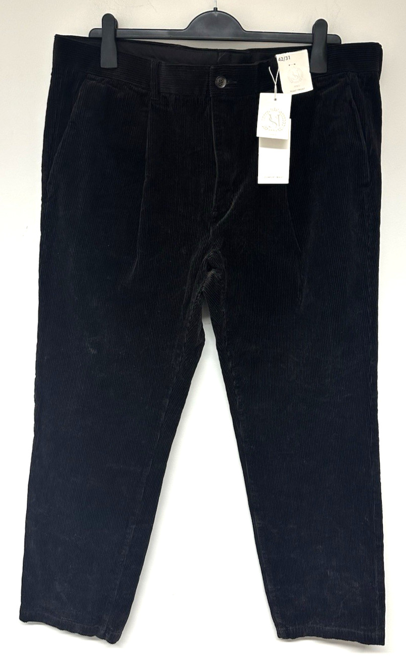 New! M&S Marks & Spencer W30 L33 / W42 L31 dark brown corduroy Heritage trousers